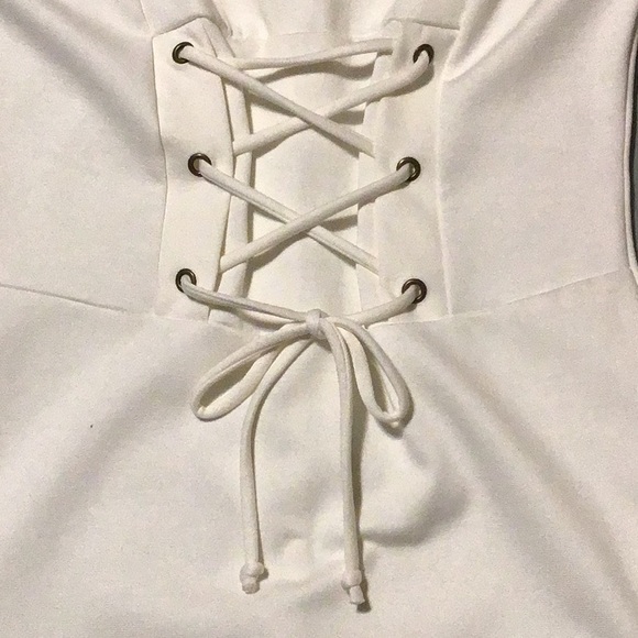 Front Lace-Up Mini Tank Dress NWOT - Picture 4 of 8